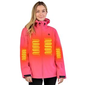 Heated Jacket For Women, ANTARCTICA GEAR Winter Coat With 12V 16000mAh Battery Pack, Soft Shell Heating Hood Jacket (Option: Pink-XL)