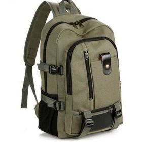 2023 New Outdoor Travel Camping Bag Computer Bag Mountaineering Bag Large Capacity Backpack for Men Canvas High School Backpacks (Color: Green)