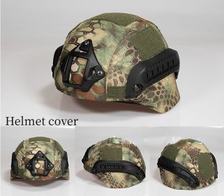 Military Tactical Helmet Cover Airsoft Paintball Wargame CS Camouflage Army Helmet Case Outdoor Hunting Equipment Cloth Cover (Color: Jungle Python)