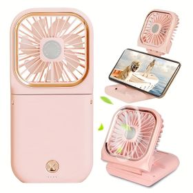 Handheld Portable Fan; Rechargeable Power Bank USB Mini Fan; Small Personal Fan With 3 Speeds; 3000 MAh Battery Operated Foldable Desk Fan; Neck Fan W (Color: Green)