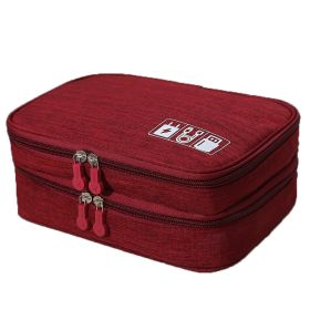 Waterproof Multi-Function Digital Package Headphone Storage Box Cable Organizer Bag USB Storage Bag Cable Cord Organizer Bag Cable Organizer Travel Ba (Color: Red)