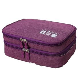 Waterproof Multi-Function Digital Package Headphone Storage Box Cable Organizer Bag USB Storage Bag Cable Cord Organizer Bag Cable Organizer Travel Ba (Color: Purple)