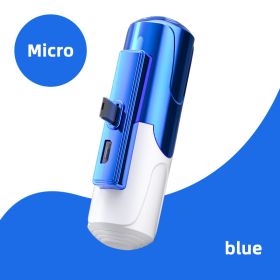 5000mAh Mini Power Bank Wireless Fast Charger Type-C Micro Portable External Battery For IPhone Xiaomi Samsung Powerbank (Color: 5000 Micro Blue)