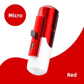 5000mAh Mini Power Bank Wireless Fast Charger Type-C Micro Portable External Battery For IPhone Xiaomi Samsung Powerbank (Color: 5000 Micro Red)