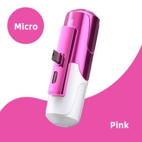 5000mAh Mini Power Bank Wireless Fast Charger Type-C Micro Portable External Battery For IPhone Xiaomi Samsung Powerbank (Color: 5000 Micro Pink)