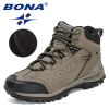 BONA 2022 New Designers Popular Hiking Boots Men Snow Warm Sneakers Man Padded Trekking Winter Action Leather High Top Footwear