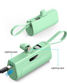 PowerKey – Keychain 2 in 1 Power Bank With Dual Charging Cord (Color: Green)