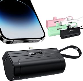 PowerKey – Keychain 2 in 1 Power Bank With Dual Charging Cord (Color: Black)