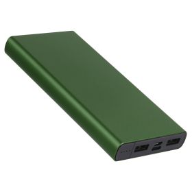 20000mAh Power Bank Portable External Battery Pack Phone Charger with Dual USB Output Ports Type C Micro USB Input (Color: Green)