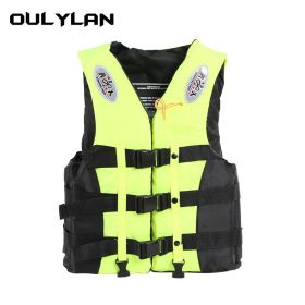 Oulylan Drifting Safety Vest Water Sports Fishing Water Ski Vest Kayaking Boating Swimming Adults Life Jacket Safety Life Vest (Color: Yellow, size: S)