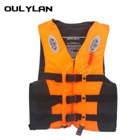 Oulylan Drifting Safety Vest Water Sports Fishing Water Ski Vest Kayaking Boating Swimming Adults Life Jacket Safety Life Vest (Color: Orange, size: XXL)