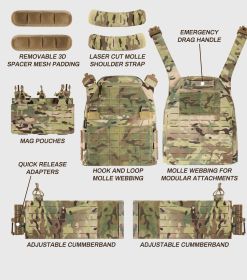 Tactical Vest Quick Release Airsoft Weighted Military Breathable Vests (Color: CP)