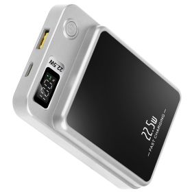 2 In 1 Magnetic Wireless Power Bank 10000mAh PD20W Fast Charger MagSafe Wireless Power Bank Fit for IOS Phones IOS Phone 14 Series And More (Color: White)