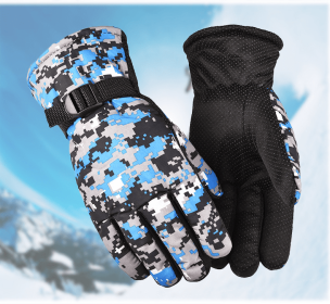 Waterproof Ski Gloves Winter Snow Outdoor Sport Women Men Warm Snowmobile Motorcycle Touch Screen Snowboard Ski Gloves (Color: 1)