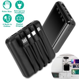 10000mAh Portable Charger Power Bank External Battery Pack (Color: Black)