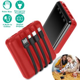 10000mAh Portable Charger Power Bank External Battery Pack (Color: Red)